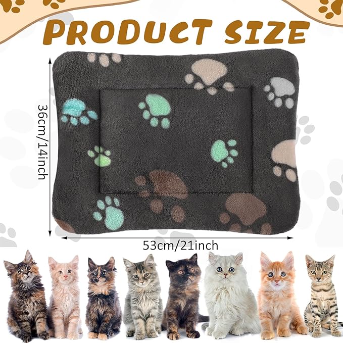 Tuanse 4 Pack Ultra Soft Dog Cat Bed Mat with Cute Prints Reversible Fleece Dog Crate Kennel Pad Cozy Washable Thickened Hamster Guinea Pig Pet Bed Mat for Small Animals(21 x 14 Inches,Black)