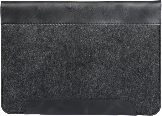 MegaGear Genuine Leather and Fleece MacBook Bag Laptop Sleeve for MacBook Pro and MacBook Air Case - 16 Inch - 15 Inch - 15.5 Inch (M4, M3, M2, M2, M1, Pro & Max) 2020 to 2024 Models