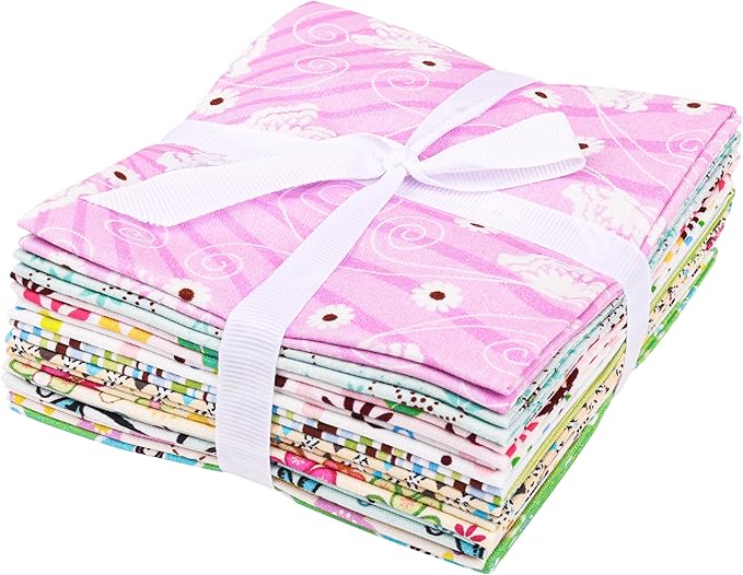 Craftido -25 Options- 100% Cotton Quilting Fabric Bundles 10pcs Fat Quarters 18”x21”-Medium Weight 5.2 oz- Soft Cotton for Quilting, Sewing Project, Patchwork, DIY Crafts - Spring