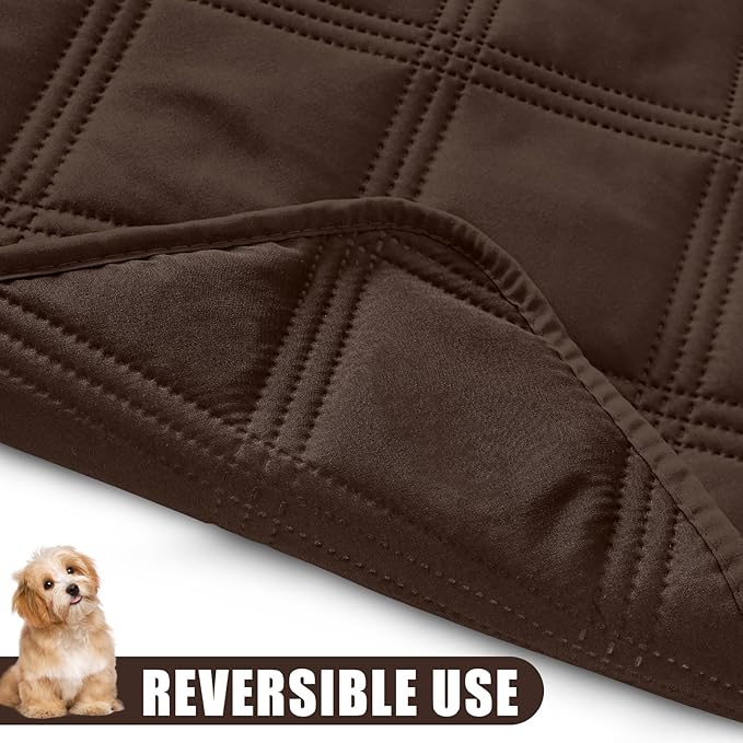 Smiry Waterproof Dog Bed Cover Blanket 30x53, Soft Reversible Pet Blanket, Washable Leakproof Cats Dogs Couch Cover for Sofa, Couch, Furniture, Lattice, Chocolate/Chocolate