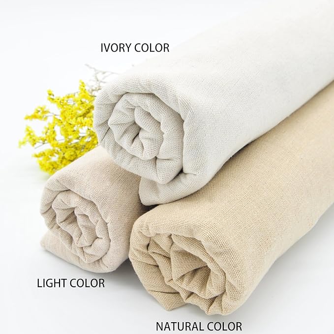 Ivory Linen Needlework Embroidery Fabric Cross Stitching Aida Cloth 62" by 1 Yard Rose Flavor
