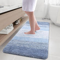 Arotive Microfiber Bathroom Rugs, Shaggy Soft and Absorbent Bath Rug, Non-Slip, Thick Plush Machine Washable Dry Bath Mats for Bathroom, Tub and Shower, 54x24, Light Blue, Rectangular