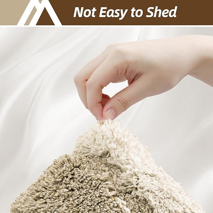 COSY HOMEER Bathroom Rugs 59"x20", Ultra Soft Absorbent Bath Mat with Non-Slip TPR Backing, Machine Washable Shaggy Rug for Bathroom Floor, Beige