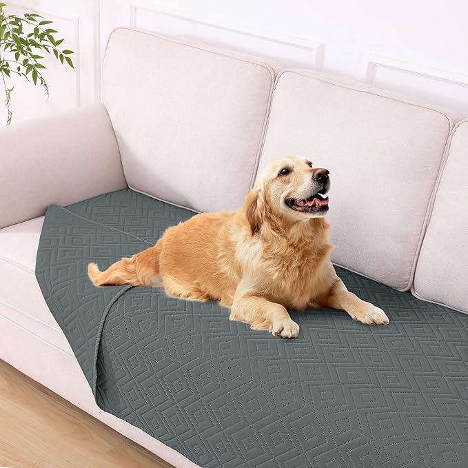 hyha Waterproof Dog Blanket, Soft Dog Bed Cover Pet Blankets, Waterproof Sofa Couch Cover for Dogs Washable, Reversible Pet Couch Covers for Sofa Furniture (40x80 Inch, Dark Grey/Dark Grey)