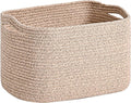 ICERZCZ Woven Cotton Rope Storage Basket for Organizing, Cute Decorative Baskets for Gifts Empty, Organizer Bins for Dog Toy, Baby Laundry, 17“×13”×9.5“, Brown