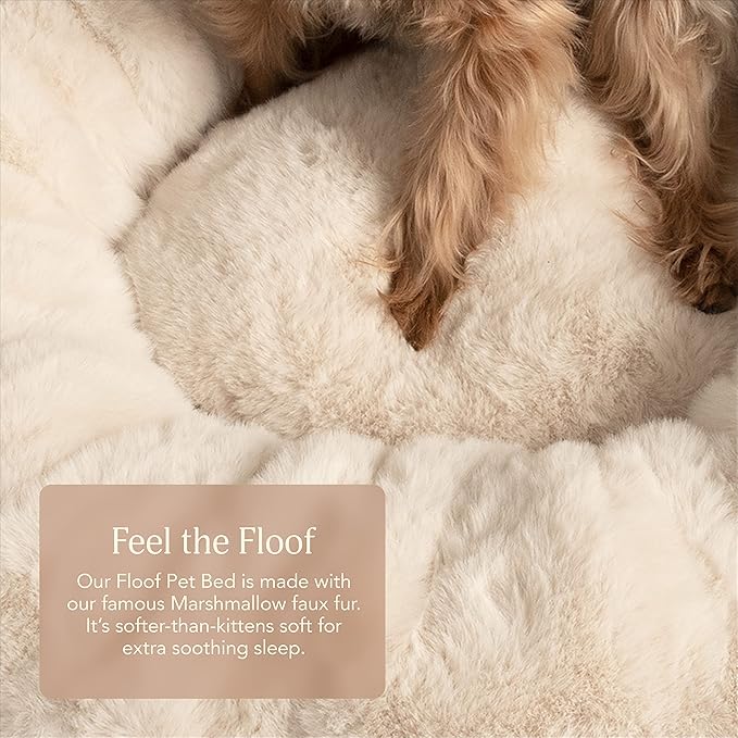 UnHide Floof Pet Bed - XL (40"x14") - Extra Soft Dog Bed - Removable Faux Fur Cover - Machine Washable - Helps Ease Pet Anxiety & Provides The Perfect Sleep - Leopard