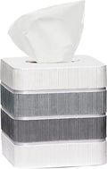 Modern Line Stylish Tissue Box Holder - Modern Classic Luxury Decor with Western Design - Square Tissue Cover for Bathroom, by Zahari Home
