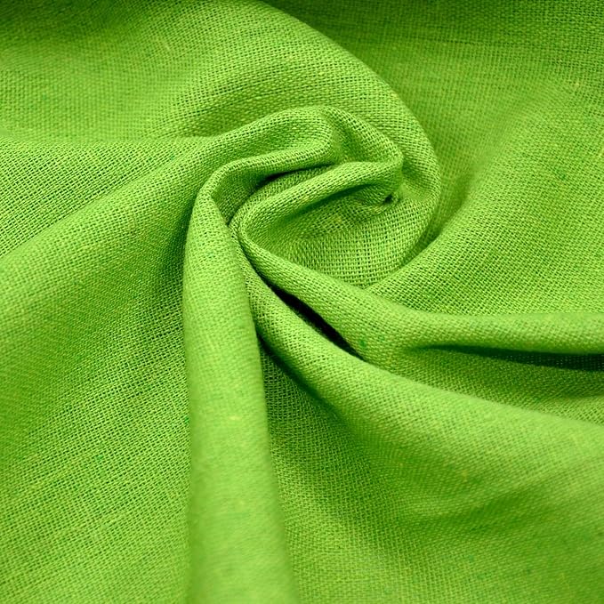 Linen Pre-Cut Qilting Fabric by The Yard Entelare(Green,2yds)