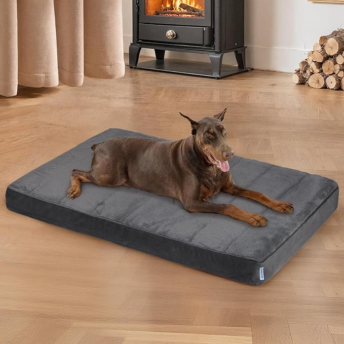 ZAKAPAWS Dog Bed for XX Large Dog - Orthopedic Pet Beds with Memory Foam, Waterproof Removable Washable Cover with Non-Slip Bottom, Grey, 47" L x 29" W x 3" H