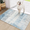 COMSLE Door Mat, Front Door Rug Indoor for Entrance Faux Wool Absorbent Non Slip Modern Throw Rug for Entryway Hallway Muddy Paws - Pet Friendly, 20x32 Inches,Milk Blue Machine Washable
