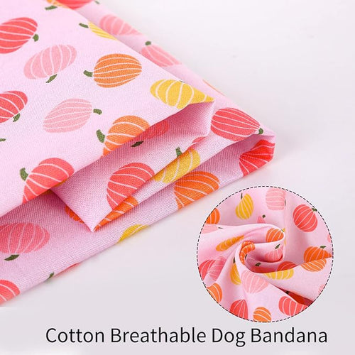 ARING PET Halloween Dog Bandanas, Cotton Pink Pumpkin Pet Bandanas Cute Triangle Bibs Scarf for Small Medium Large Boy Girl Dogs and Cats-S