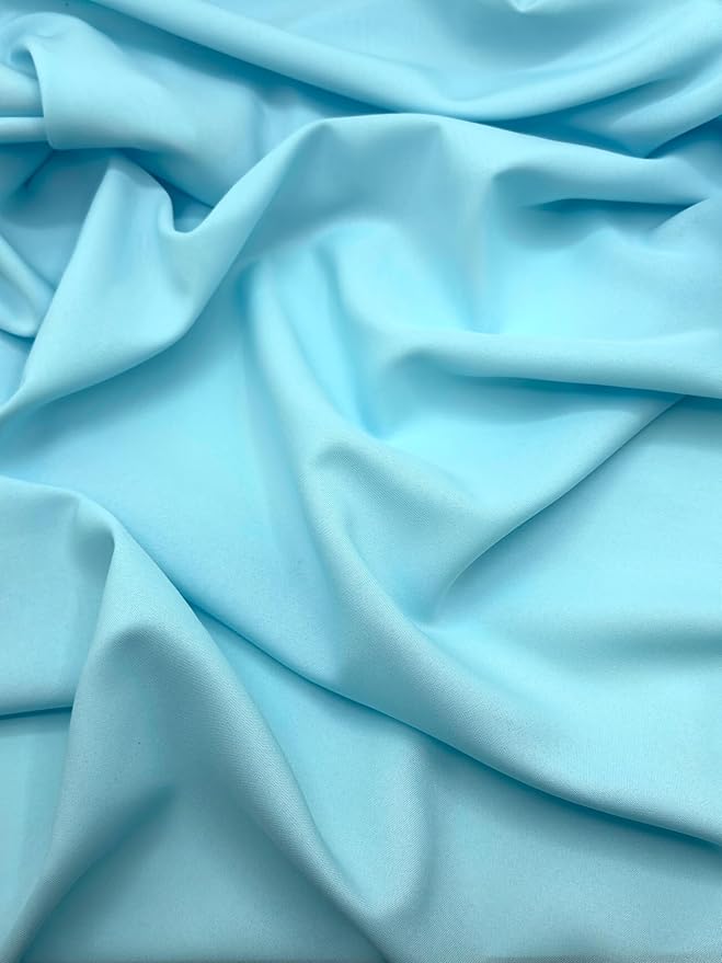 EOVEA - Polyester Poplin Fabric by The Yard – 100% Polyester, 60” Wide Durable Versatile Material for Apparel,Home Décor,Crafts,Tablecloths,Curtains,Drapes,Sewing & DIY Projects (Baby Blue,50 Yard)