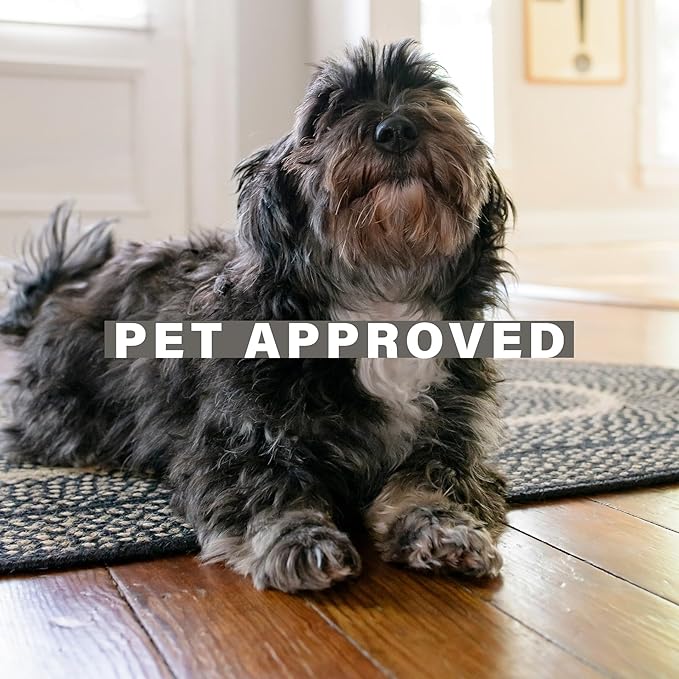 Homespice Manchester Braided Oval Rugs 4x6' - Small Braided Area Rugs for Country Decor, Durable No Shed Jute for Low Maintenance