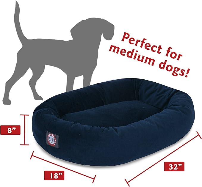 Majestic Pet Villa 32 Inch Shredded Memory Foam Dog Bed for Medium Sized Dog 32x23x7 Inch–Orthopedic Pet Bed - Washable Medium Puppy Mat with Head Support-Apple