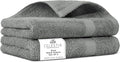 Villa Celestia 100% Cotton Hand Towel Set of 2, (16 x 28 inches) Sustainable, Soft, Highly Absorbent, Quick Drying, Combed Cotton Hand Towels Pack of 2 Ideal for Hotels, Spa, Bathroom, Dorm, Grey