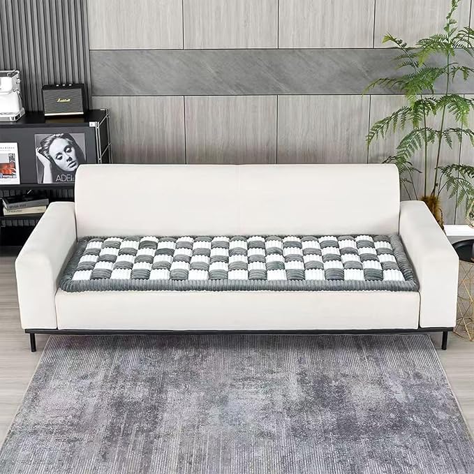 HYuMCCyhT Pet Couch Covers for Sofa Protector for Dogs Washable Backseat Pet Bed Mat Dog Bed Non-Slip Travel Pet Mat Fit (Gray+White, for Cars/SUV/Small Truck (54"×24.8"))
