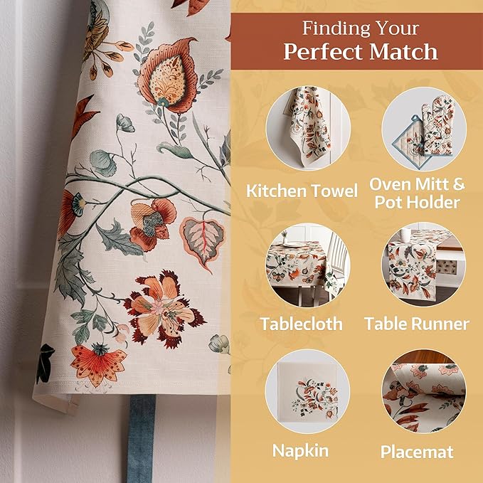 Maison d' Hermine 100% Cotton Apron for women with Pocket Kitchen Chef Apron for Men Cooking Gardening Server Waitress