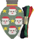 Howie's Needlepoint Christmas Needlepoint Kits, 18CT Printed Embroidery Pattern Starter Kits, Stamped Patterns Canvas Kits(Christmas Lights-Santa,4x3inch)