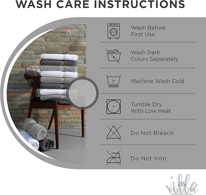 Villa Celestia 100% Cotton Hand Towel Set of 2, (16 x 28 inches) Sustainable, Soft, Highly Absorbent, Quick Drying, Combed Cotton Hand Towels Pack of 2 Ideal for Hotels, Spa, Bathroom, Dorm, White