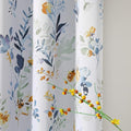 MYSKY HOME Floral Blackout Curtains 63 Inch Long Living Room Bedroom Curtains Thermal Insulated Curtains Room Darkening Curtains Printed Flower Leaf Window Treatments, 2 Panels, Yellow and Blue