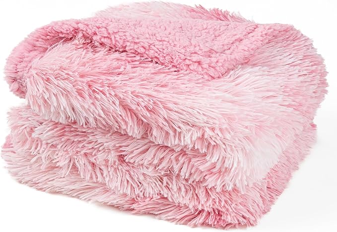 PetAmi Waterproof Dog Blanket for Large Dog, Calming Pet Blanket Bed Couch Cover Protector, Washable Sherpa Faux Fur Throw for Sofa Furniture Protection, Soft Fluffy 60x80 Tie-Dye Pink