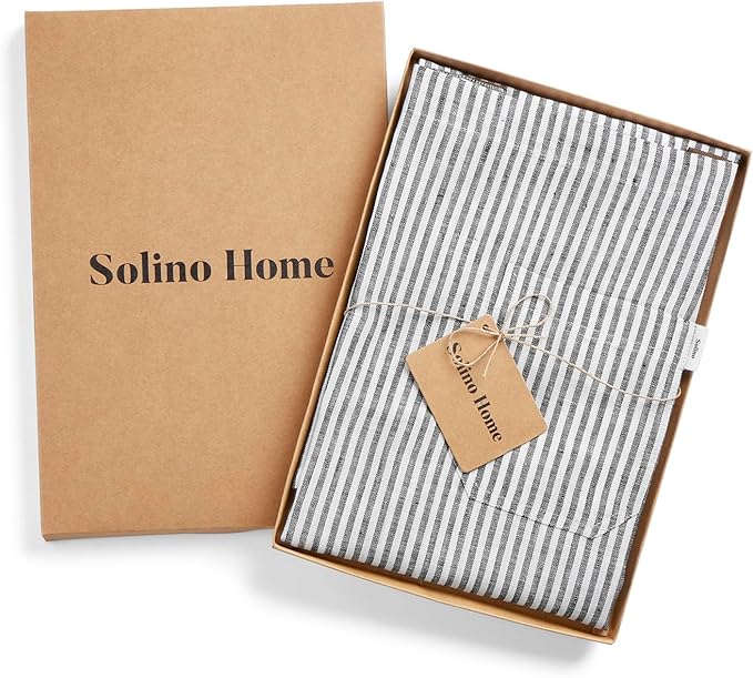 Solino Home Linen Bib Apron for Men & Women - 33 x 30 Inch Kitchen Apron with Front Pockets - Handcrafted from European Flax