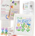 Elly and Grace Christian Punch Needle Kit for Adult Beginners, Punch Needle Embroidery Kits with Square Frame, Yarn, Wire Threader, Instructions and Needle (Be Still)