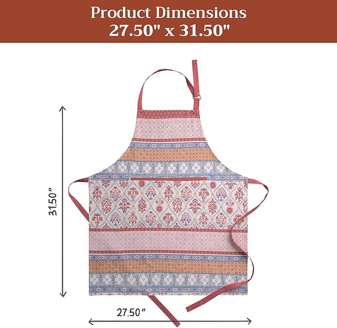 Maison d' Hermine 100% Cotton Apron for women with Pocket Kitchen Chef Apron for Men Cooking Gardening Server Waitress