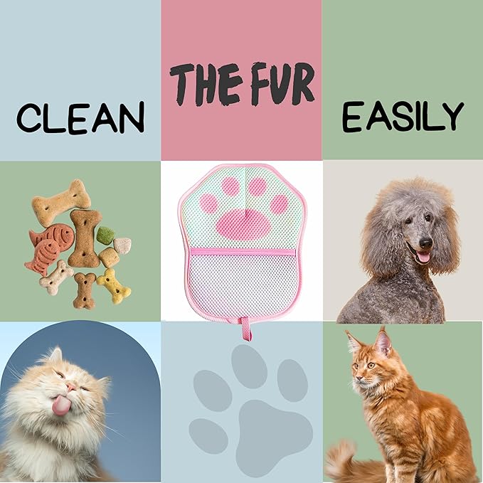 BEZOOMI Pet Hair Removal Glove for Cats & Dogs, Newly Upgraded Electrostatic Pet Hair Removal Magic Brush, Reusable Pet Hair Remover Tool for Laundry, Clothing, Carpet, Couch, Car Seat