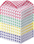 Kitinjoy Cotton 12 Pack Terry Kitchen Dish Cloths, 12 x 12 Inches Super Soft and Absorbent Dish Rags, Quick Drying Dish Towels for Washing Dishes, Mixed Color