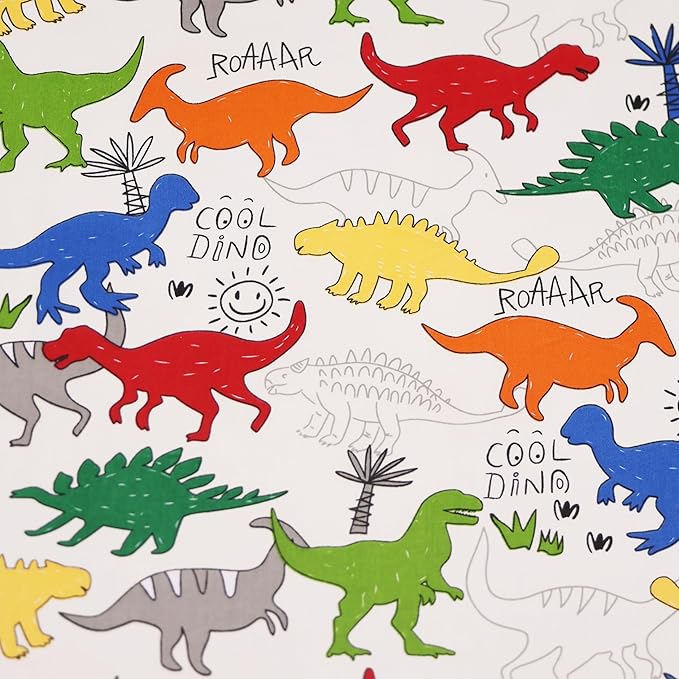 Hanjunzhao 21Pcs Cartoon Dinosaur Fabric Fat Quarters Bundles 18 x 22 Inch, Animal Print Dinosaurs Cotton Quilting Fabric Squares for Quilting, Sewing, Baby Boy Blanket, Quilts, Home Decor, and Crafts