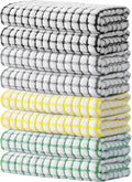 Kitinjoy Cotton 8 Pack Terry Kitchen Towels, 16 x 25 Inches Super Soft and Absorbent Dish Towels, Quick Drying Hand Towels for Kitchen Drying, Multi-Colored
