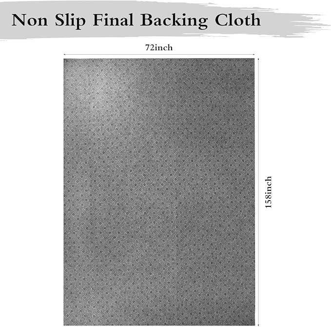 Pllieay 72x158 Inch Non Slip Final Backing Cloth, Vinyl Primary Tufting Cloth Backing Fabric, Non Slip Pad with Plum Blossom Pattern for Carpets Rug Tufting Gun Cushion Punch Needle