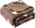 CAPT.SNOOZE Waterproof Dog Blankets Pet Blanket 60"x80", Soft Fluffy Sofa Car Bed Protector, Reversible Sherpa Fleece Dog Blanket for Large Dogs (Chocolate Brown-Bones)