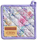 Maison d' Hermine Pot Holders 100% Cotton Heat Resistant Potholders 8" x 8" Hot Pads with Loop BBQ, Cooking, Baking, Grilling, Kitchen, Handling Hot Pans Spring/Summer (Pack of 1, Floral Love)