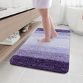 Arotive Microfiber Bathroom Rugs, Shaggy Soft and Absorbent Bath Rug, Non-Slip, Thick Plush Machine Washable Dry Bath Mats for Bathroom, Tub and Shower, 44x32, Dark Purple, Rectangular