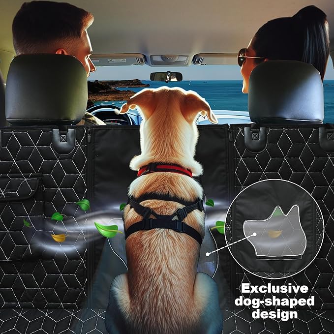 Dog Seat Covers for Back Seat,Pet Hammock for Cars, Waterproof Backseat Cover for Dogs in Car, Heavy Durable Car Hammock for SUV with Mesh Window, Non Slip Dog Car Seat Covers for SUVs,RAV4,CRV