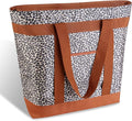 Reusable Grocery Tote Bags, Insulated Cooler Shopping Bag for Women/Men, Pizza/Food Delivery Bags to Keep Food Hot/Cold for Commercial Food Transport, Cooler Bag for Travel/Beach/Picnic, Cow Print