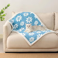 Yaning Waterproof Blanket for Dog Puppy Cat, Cute 3D Textured Flower Dog Blanket for Bed Couch Sofa, Soft Liquid Pee Proof Furniture Protector, 30"x40", Blue
