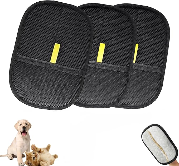 3Pcs Pet Hair Removal Glove, Electrostatic Pet Hair Gloves,Reusable Pet Hair Remover Glove, Pet Hair Removal Tool,Dog Hair Remover Grooming Glove,Suitable for Clothes,Carpet,Sofa.