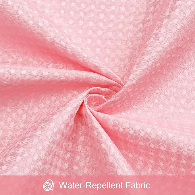 Craidlela 3 in 1 Long Pink Shower Curtain Set-72 W x 78 H, Modern Waffle and PEVA Liner Set with 12 Stainless Steel Hooks, Waterproof Fabric for Bathroom