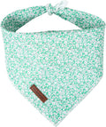 MR. CHUBBYFACE Green Wildflower Striped Dog Bandanas Reversible Triangle Bibs Scarf Accessories for Dogs Cats Pets S