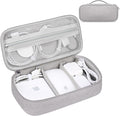 Lacdo Electronic Organizer Travel Cable Organizer Bag Pouch Tech Electronic Accessories Carry Case Portable Double Layers Charger Case for Cable, Cords, Charger, Earphone, Power Bank, Gray