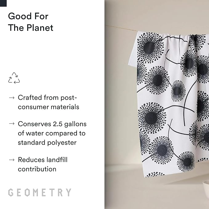 GEOMETRY Kitchen Tea Towels - Quick Dry Microfiber Dish Towels for Kitchen Linen Breeze, 18" x 30" 2 Pack