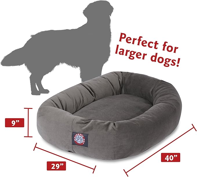 Majestic Pet Villa 32 Inch Shredded Memory Foam Dog Bed for Medium Sized Dog 32x23x7 Inch–Orthopedic Pet Bed - Washable Medium Puppy Mat with Head Support-Orange
