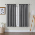 Lecloud Bessie Dark Grey Curtains 54 Inch Length 2 Panels Set, Light Filtering Faux Linen Textured Window Curtains, Rod Pocket Curtain Drapes for Bedroom Living Room, Each 30 W x 54 L