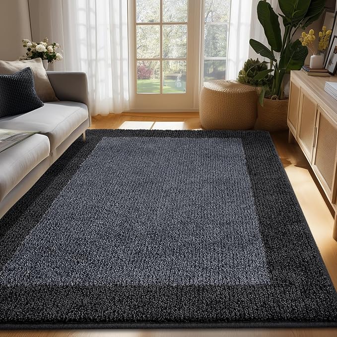 DOMUSTEX Washable Area Rug 48" x 72", Non Slip Kitchen Rug for Floor, Absorbent Entrance Runner Rug for Bedroom, Living Room, (Roll Packing)