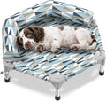 Pyowmgd Orthopedic Dog Bed - Beds Bolster,Cooling Elevated Dog Beds with Metal Frame,Raised Dogs Bed,Easy to Assemble,Up to 50 lbs,Small (24.5" L x 24.5" W x 6.7" Th)