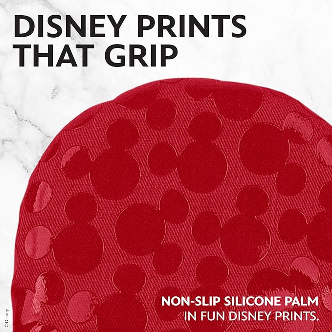 Disney Oven Mitts - 5.5” x 7.5” Heat-Resistant Mini Oven Mitts with Non-Slip Printed Silicone Disney Silhouettes - Mickey & Minnie, Stitch, Winnie The Pooh