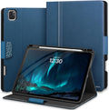 KingBlanc Case for iPad Pro 13-inch (M5 2025, M4 2024) with Built Pencil Holder, PU Leather Smart Stand Cover, Auto Sleep/Wake, Supports Pencil Pro/Pencil (USB-C), Multi-Viewing/Drawing Angles, Blue